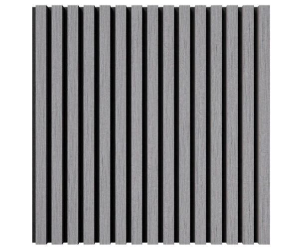 Акустическая панель, черный войлок, 600х600х21мм, рейки МДФ, шпон дуб ардженто светло-серый Акустическая панель, черный войлок, 600х600х21мм, рейки МДФ, шпон дуб ардженто светло-серый