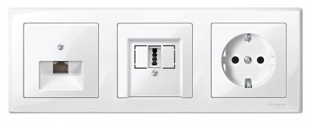 SE Merten SM Бел глянец Накладка аудиорозетки 2-ой (мех М46701х)