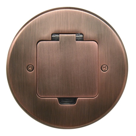 Лючок Surface 2 мод. (1 мод. 45х45 мм.), круглый, красная медь, IP44, (с уст. набором)