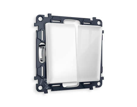 Комплект механизма 2-клавишного выключателя ALFA MA103010 Белый глянец QUANT