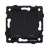 Выключатель 2-клавишный 10А/250В с LED подсветкой, черный матовый Kollinger REA-S-008BM для Aspekt, Eleganz, Reflex