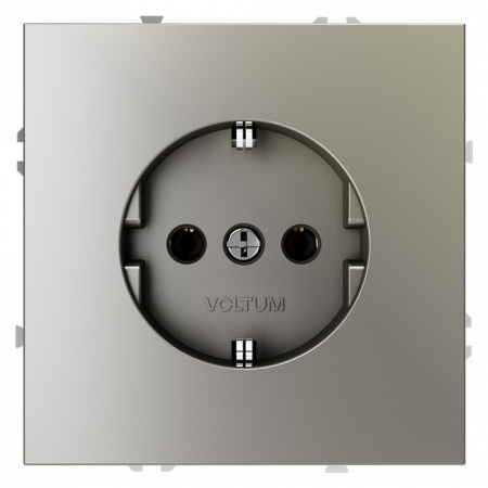 Розетка встраиваемая VOLTUM S70 с заземлением 16А, (шелк)