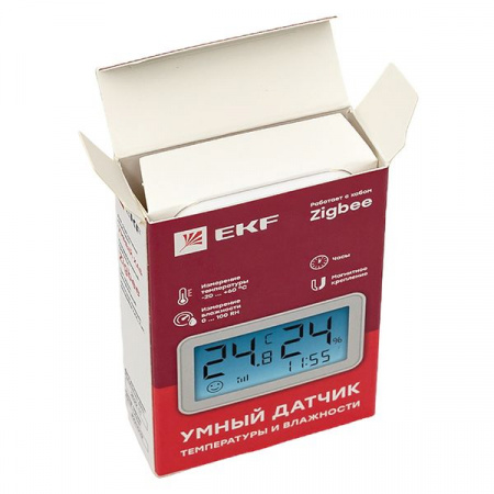 EKF Connect Умный датчик температуры и влажности с экраном Zigbee