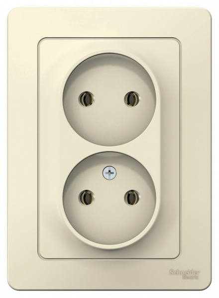 SE Blanca внутр Молочная Розетка 2-ая б/з без шторок, 16А, 250В