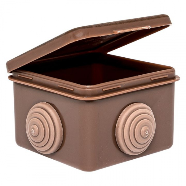 EKF PROxima Коробка распаячная КМР-030-036 пылевлагозащитная, 4 мембранных ввода (65х65х50) тёмное дерево