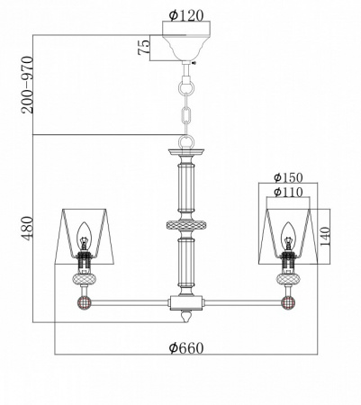 Люстра MOD018PL-06CH Maytoni Riverside