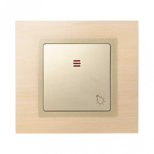 Simon 82 Шампань Накладка с пиктограммой "лампа" для 1-клав. мех. с подсв., S82,82N