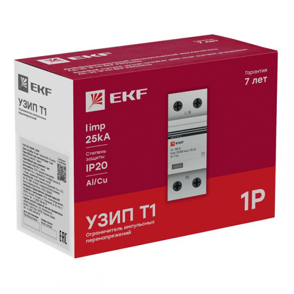 EKF PROxima Устройство защиты от импульсных перенапряжений Тип 1 Iimp 25kA (10/350?s) 1P
