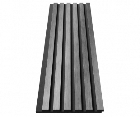 Комплект акуст.панелей, черный войлок, 1200х300х19мм, рейки ЭКОПОЛИМЕР, хром матовый/2шт