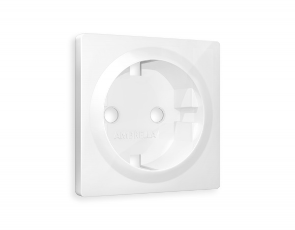 Лицевая панель ALFA (Белый глянец) для электрической розетки с заземлением QUANT AP1060