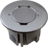 Лючок Surface 2 мод. (1 мод. 45х45 мм.), круглый, круглая крышка, полированное серебро, IP44, (с уст. набором)