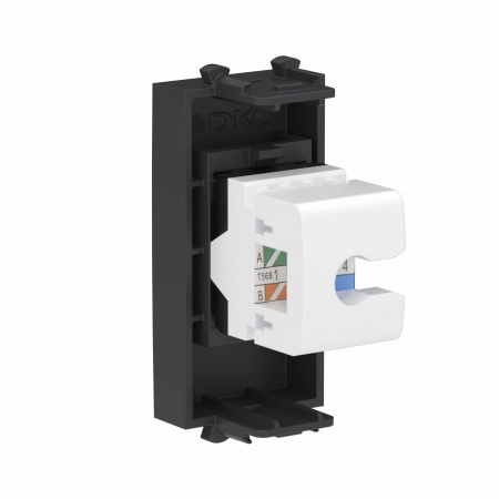DKC Avanti Компьютерная розетка RJ-45 без шторки модульная ,кат.6, Черный матовый, 1 модуль