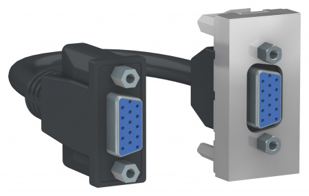 SE Unica Modular Алюминий Розетка HD15 female (VGA), 1 модуль