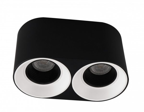 DK3096-BW+BK Светильник накладной IP 20, 10 Вт, GU5.3, LED, черно-белый/черный, пластик