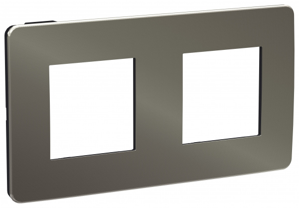 SE Unica Studio Никель/Антрацит Рамка 2-ная