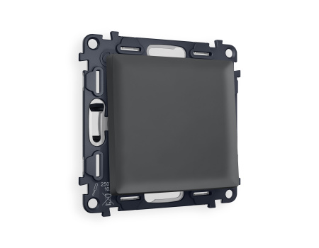 Комплект механизма 1-клавишного выключателя ALFA MA901010 Графит мягкое касание QUANT