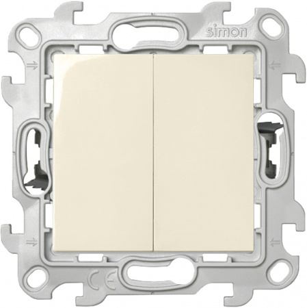 Simon 24 Слоновая кость Двухклавишный выключатель Push&Go