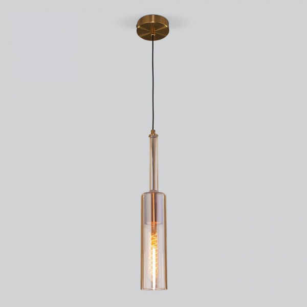 Подвесной светильник со стеклянным плафоном 50226/1 янтарный Eurosvet Graf