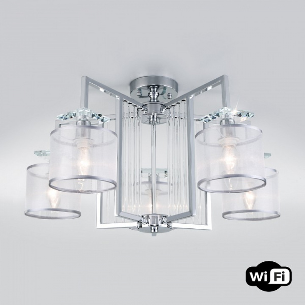 Умный потолочный светильник 60123/5 хром Eurosvet Fargo Умный потолочный светильник 60123/5 хром Eurosvet Fargo