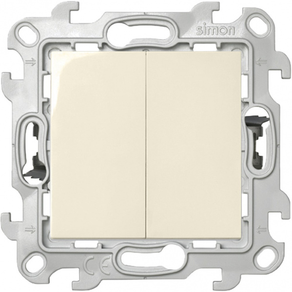 Simon 24 Слоновая кость Двухклавишный выключатель Push&Go