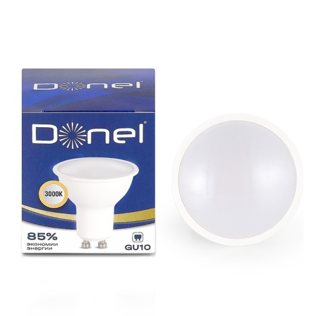 Donel Светодиодная лампа 7Вт, MR16, 220В, GU10, 3000K, 560Лм, Ra>80, 110°, D50хH55мм, Dim Triac, DN03002W7GU10Dim
