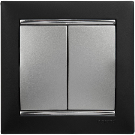 Legrand Valena Алюминий Выключатель 2-х клавишный