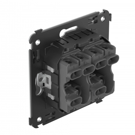 DKC Avanti Черный квадрат Выключатель двухклавишный