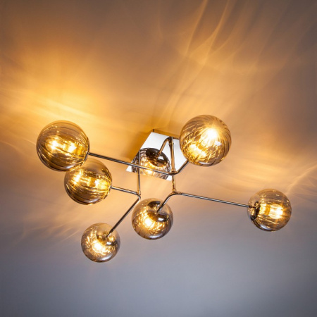 Потолочный светильник с плафонами 30140/6 хром Eurosvet Evita