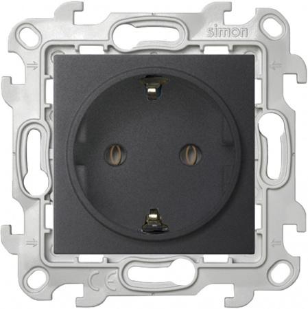 Simon 24 Графит Розетка 2К+3 Sсhuko без защитных шторок