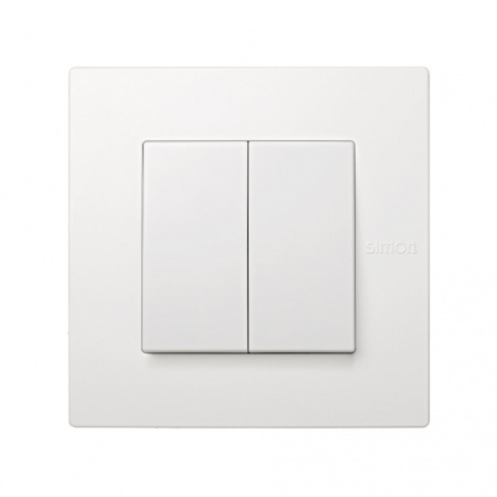 Simon 27 Scudo Белая Накладка на двухклавишный механизм