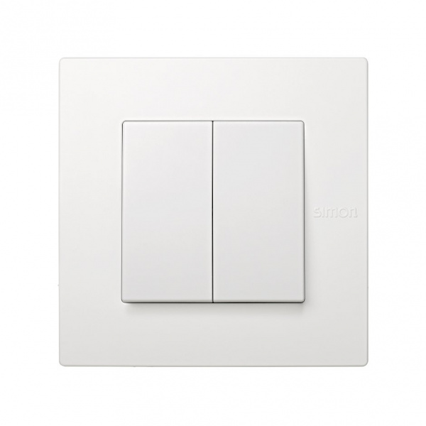 Simon 27 Scudo Белая Накладка на двухклавишный механизм