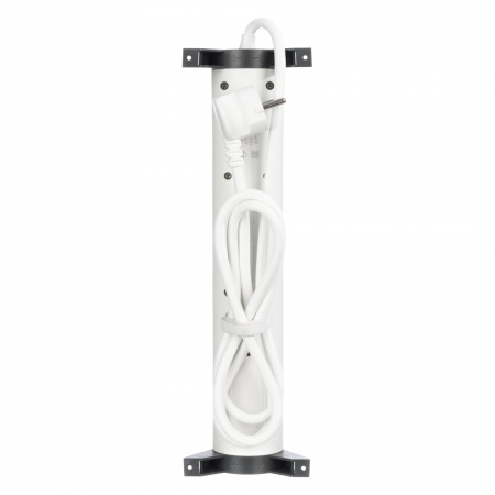 Legrand Revolution Комфорт Бело-черный Удлинитель 3x2К+З с 2xUSB A+C (3А), кабель 1,5м, плоские розетки, УЗИП с индикацией, фиксируемый поворотный бло