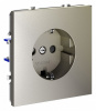Розетка встраиваемая VOLTUM S70 с заземлением и защитными шторками, 16А, (шелк)