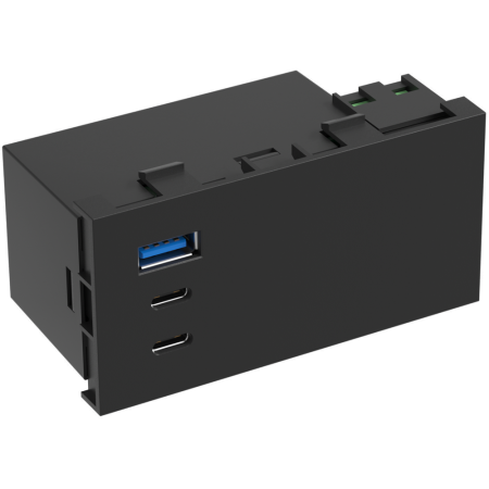 Donel USB зарядное устройство, 100W, Type A + C + C, 4 мод., черн. матовая (90х45мм), DUSB100WANM