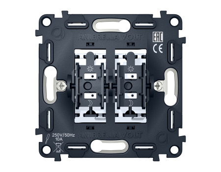 Механизм 2-клавишного выключателя 10A-250V QUANT VM115