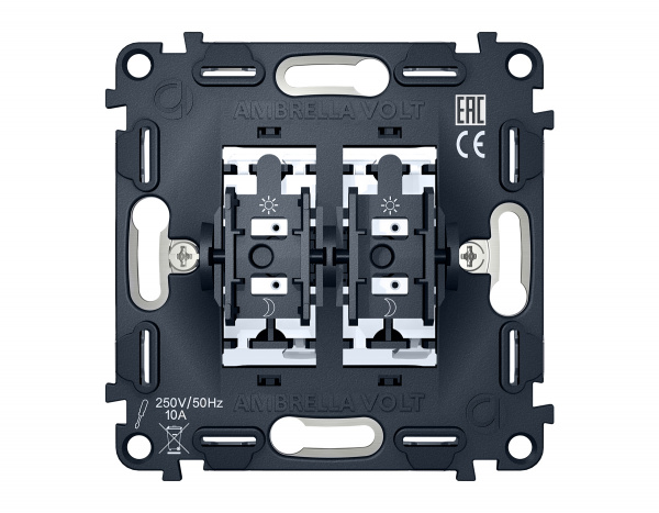 Механизм 2-клавишного выключателя 10A-250V QUANT VM115