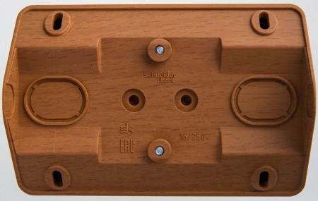 SE Этюд наруж Бук Розетка 2-ая угловая с/з со шторками 16А 250B