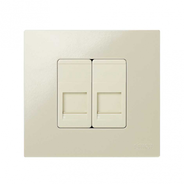 Simon 27 Мех Слоновая кость Адаптер на 1 RJ45(12) 75528-, 75540-, 75541-, 75544-39, узкий, шторка