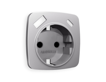 Лицевая панель OMEGA (Сталь матовый) для электрической розетки с заземлением со шторками 2USB A+C QUANT OP5100