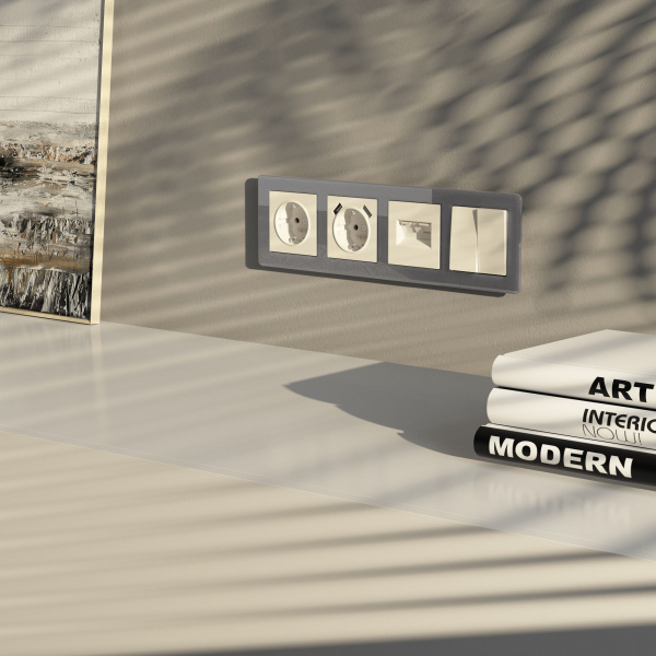 Рамка из акрила на 4 поста Acrylic графит W0042704