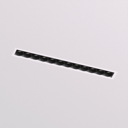 DK2532-WB Встраиваемый светильник SPACE со светодиодом под шпатлевку L240mm 220V 20W 38° 4000К IP20 белый/черный алюминий