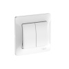 Systeme Electric Glossa Белый Выключатель 2-клавишный, сх.5, 10АХ, в сборе, быстрозажим. клем.