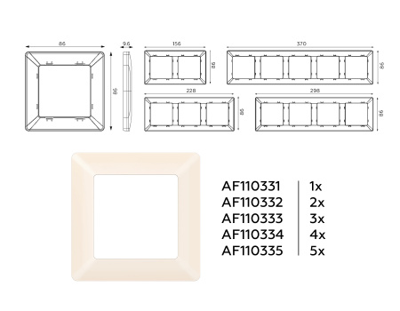 Рамка ALFA Line (Бежевый матовый) 4-ая AF110334