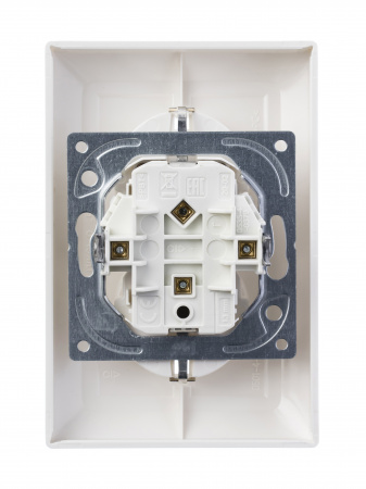 ABB BJB Basic 55 Бел Розетка 2-ая с/з моноблок, с защитными шторками