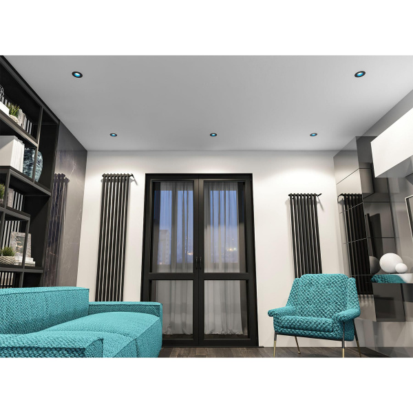 DK3061-BK+СY Встраиваемый светильник, IP 20, 10 Вт, GU5.3, LED, черный/голубой, пластик