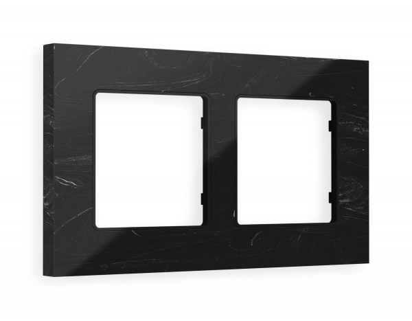 Рамка ALFA Grand (Черный мрамор) 2-ая AF930702