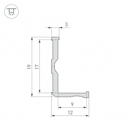 Профиль Arlight ALM-BASE-H10-2000 RAL9016 026691
