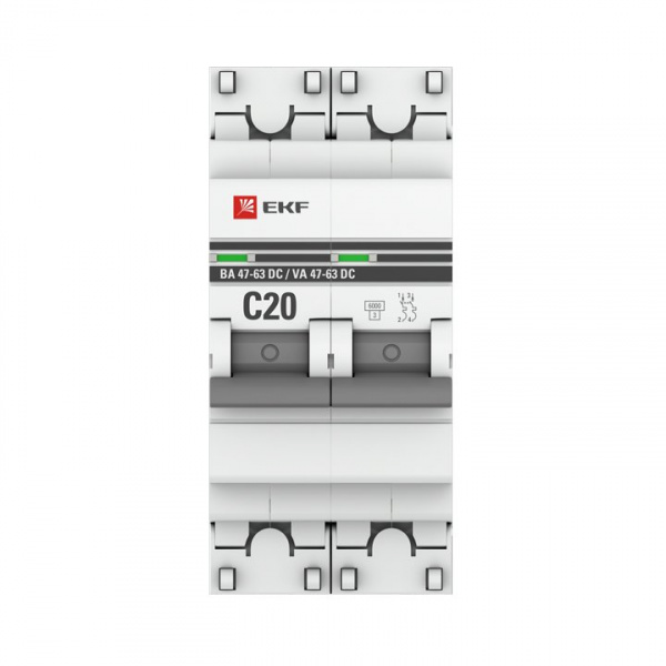 EKF PROxima Автоматический выключатель 2P 20А (C) 6кА ВА 47-63 DC