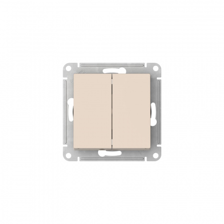 Systeme Electric AtlasDesign Бежевый Переключатель 2-клавишный, сх.6/2, 10АХ, мех., быстрозажим. клем.