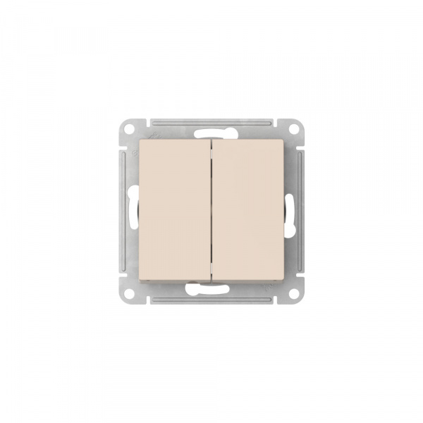 Systeme Electric AtlasDesign Бежевый Переключатель 2-клавишный, сх.6/2, 10АХ, мех., быстрозажим. клем.